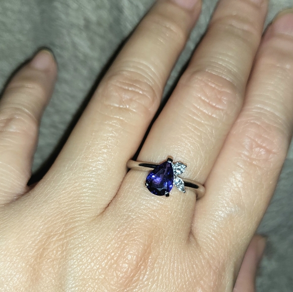 TANZANITE and DIAMOND RING IN PLATINUM900 SETTING - Picture 13 of 16